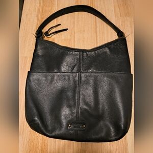 Margot New York Black Pebbled Leather Shoulder Bag Purse